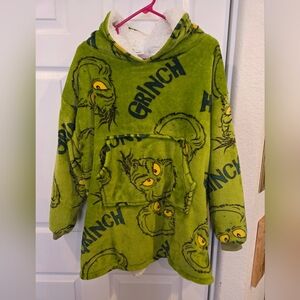 The Grinch Fleece Blanket Hoodie. 100% Polyester. OS